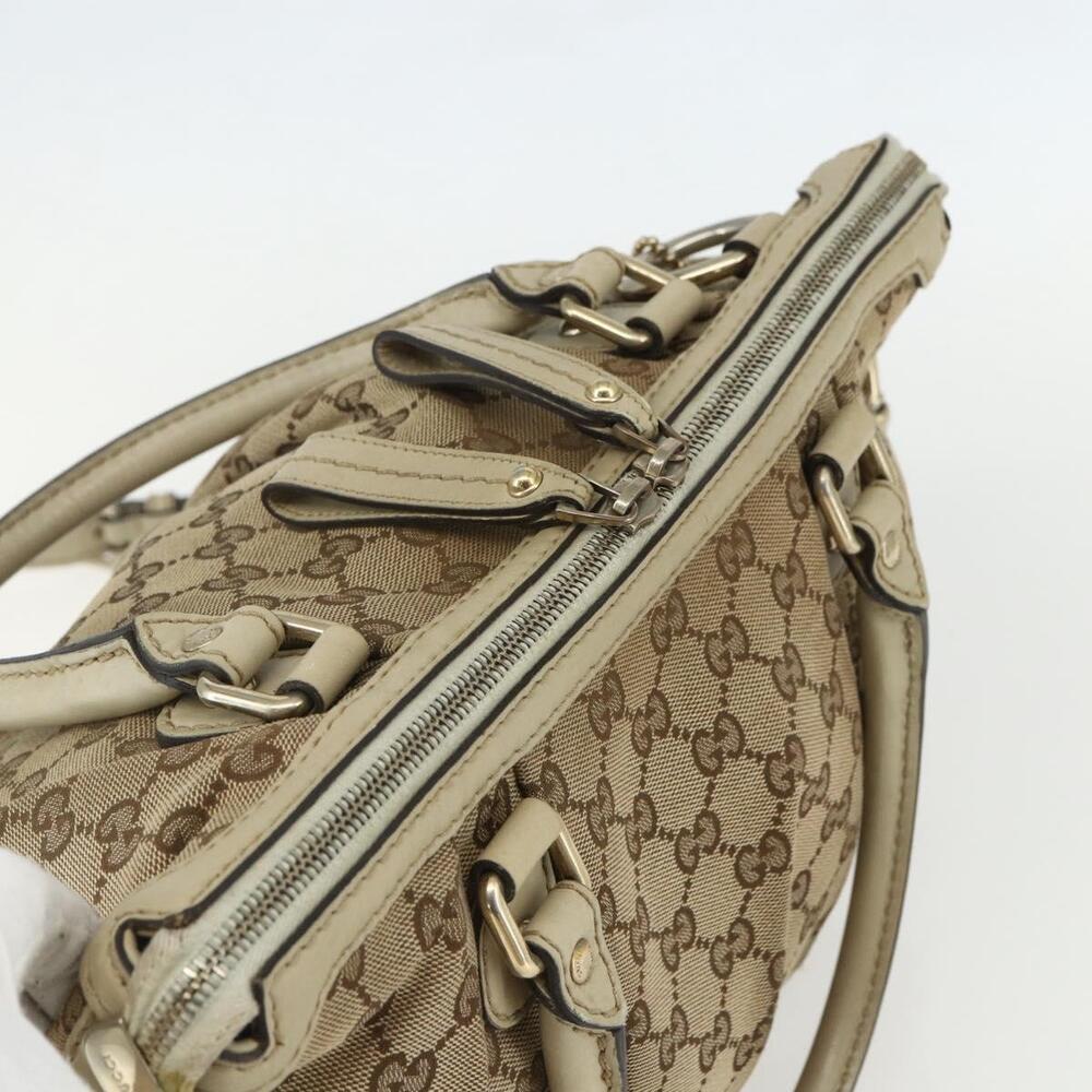 GUCCI GG Canvas Hand Bag 2way Beige Gold 247902 Auth 151442 - Picture 6 of 16